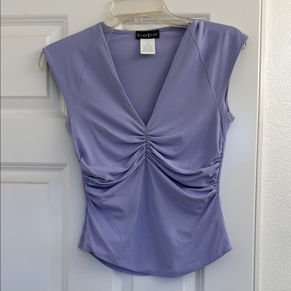Bebe Women's Purple Ruched Top
